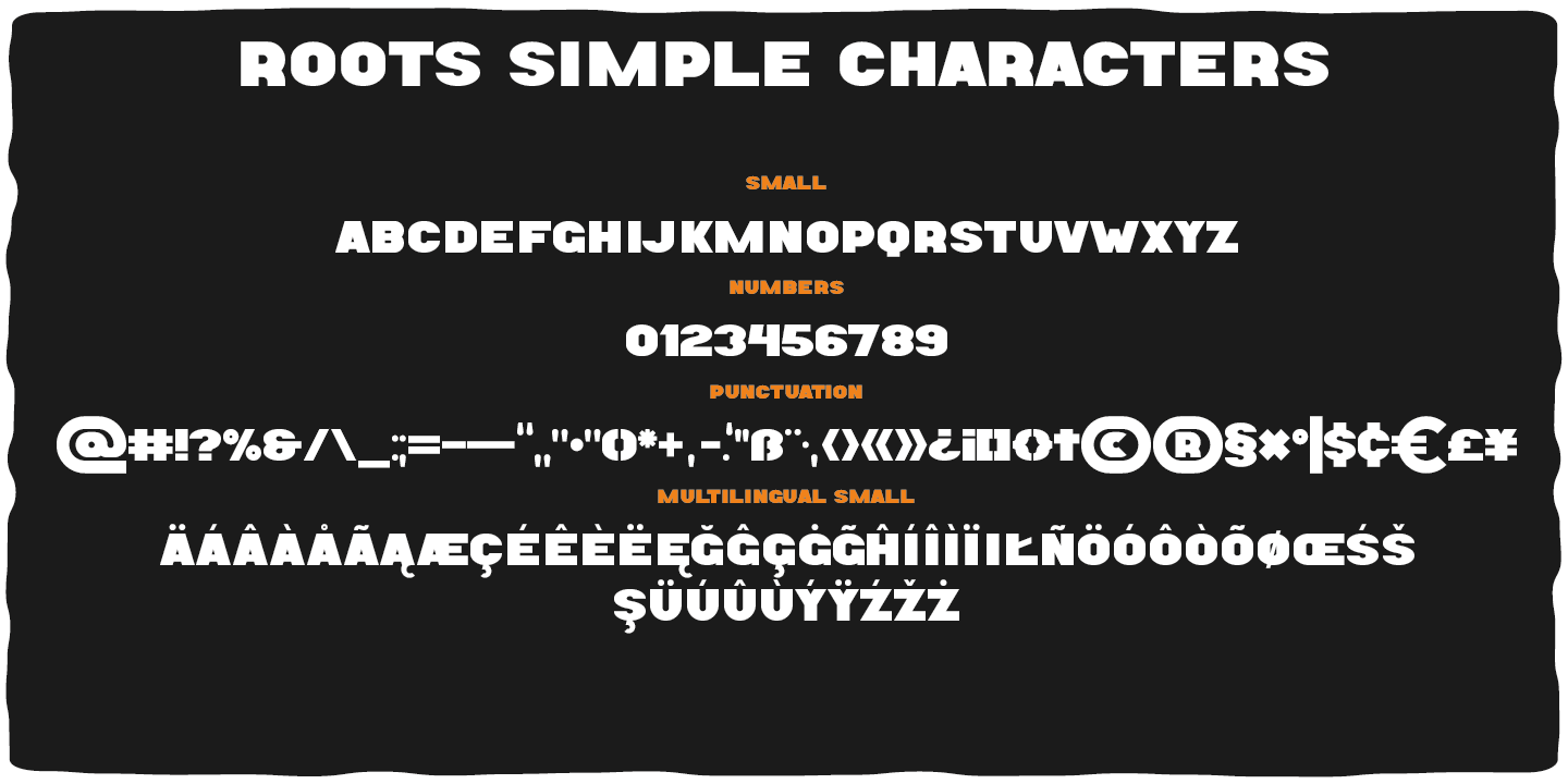 Roots Simple Font preview